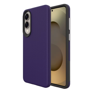 Triangle Shockproof Case With Anti Slip Grains for Samsung Galaxy S25 Edge – Deep Purple